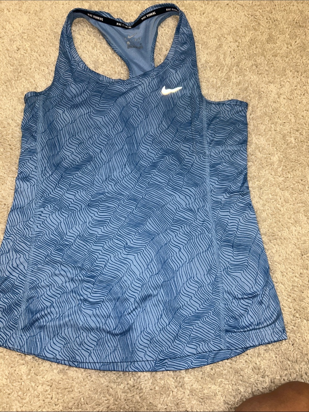 Nike Blue Patterned Racerback Training Tank